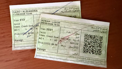 Egypt foreigner train tickets