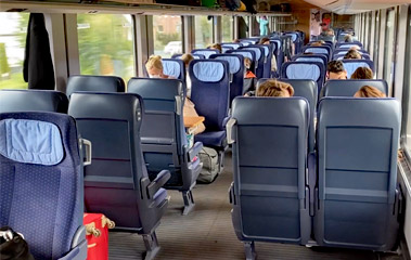 1st class compartment on the Amsterdam to Berlin InterCity train