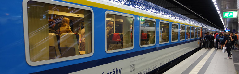 EuroCity train from Berlin to Prague about to leave Berlin