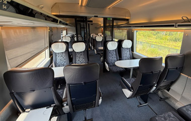 One class of seating on the Brasov-Bucharest Astra Trans Carpatic train