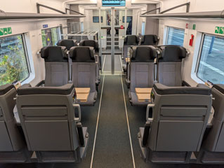 DSB Talgo train 1st class seats