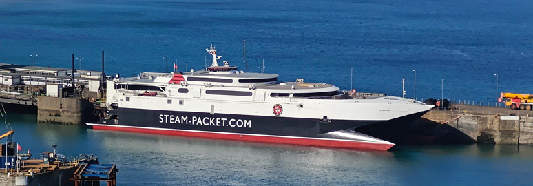 The Isle of Man Steam Packet Company's fast ferry Manannan at Douglas