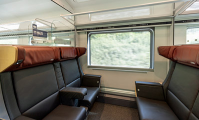 Business class 4-seat compartment in a new generation railjet