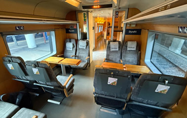 Seating on Stavanger-Kristiansand-Oslo train