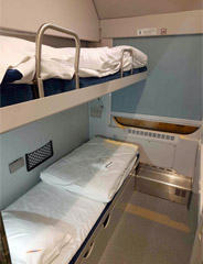 Modern Polish sleeper in day mode, set up as a triple