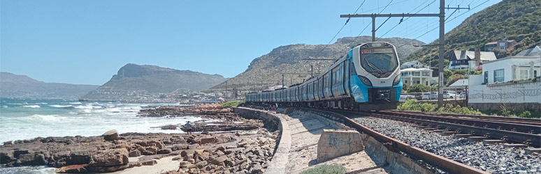 Metro trains on the Cape Town to Simonstown route