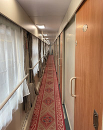 Soft sleeper corridor on Nanning to Hanoi train