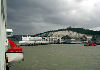 Train and ferry from London to Paris:  Dover Eastern Docks