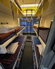 6-berth couchettes on train to Budapest