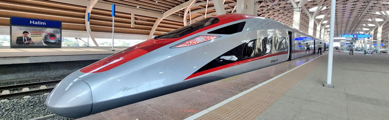 Bullet trains designed for 350km/h travel from Jakarta-Bandung