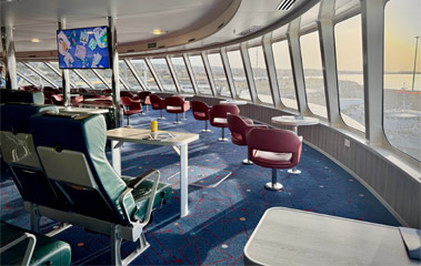 Seating on the ferry to Malta