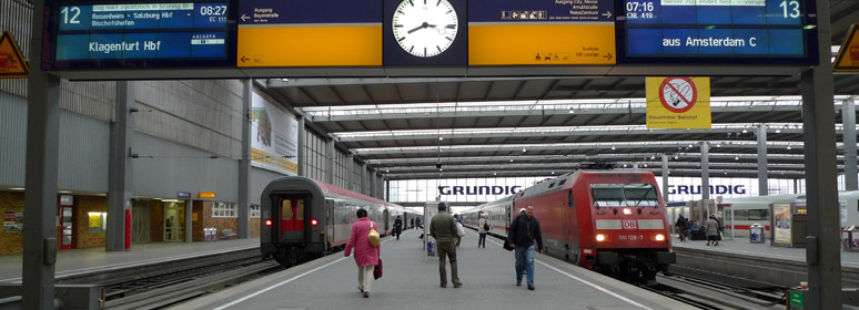 The platforms at Munich Hauptbahnhof
