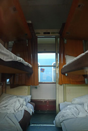 6-berth couchettes, Belgrade to Bar night train