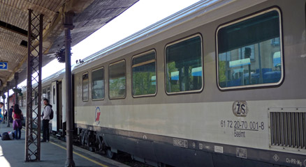 The train from Belgrade to Zagreb & Zurich, about to leave Belgrade