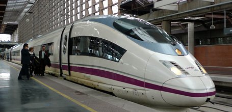 An S103 AVE train at Madrid Atocha station