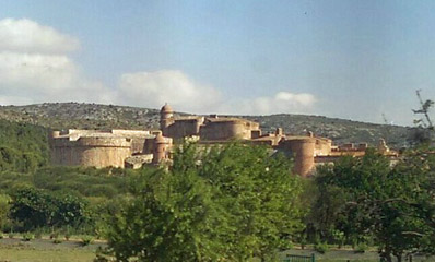 The Fort de Salses seen from the train