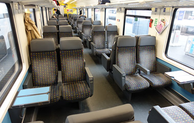 2nd class seats on an SBB mainline train