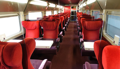 1st class (Comfort & Premium) seating on an Amsterdam-Brussels Thalys