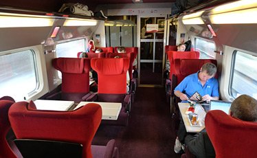 1st class seats oin a Thalys train from Paris to Amsterdam