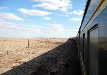 Train 4 from Moscow to Beijing crosses Mongolia