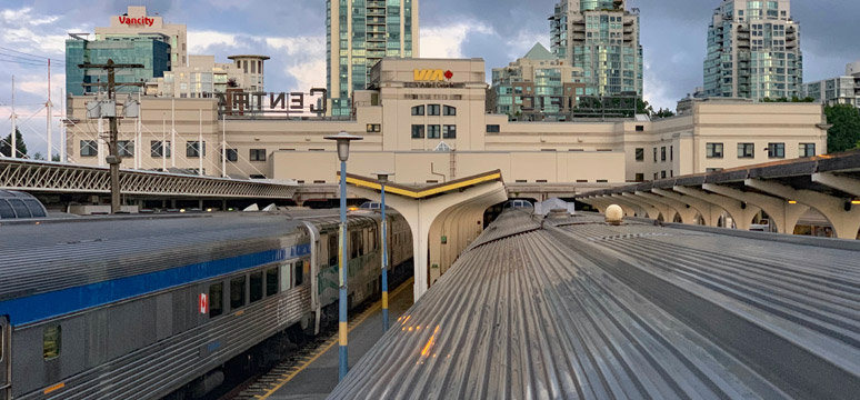 The Canadian backs into Vancouver Pacific Central