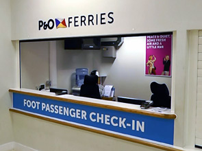 P&O Ferries foot passenger check-in 