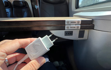 2-pin 230v power outlet on Italian train