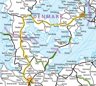 Hamburg to Copenhagen train route map