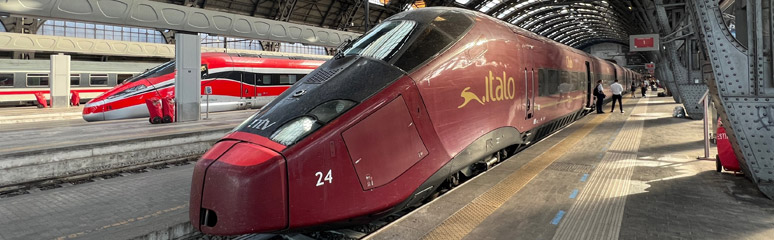 Italo and Trenitalia trains in Milan