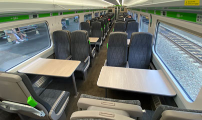2nd class seats on GWR class 800 train to Bath