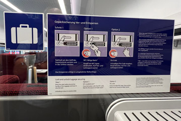 Instructions for securing luggage using an NFC card