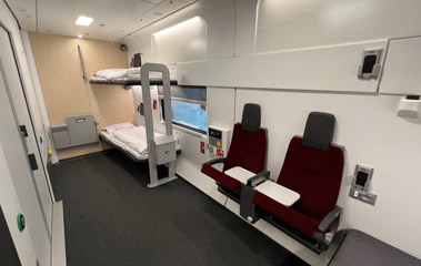 Wheelchair-accessible 4-berth sleeper in new generation Nightjet train