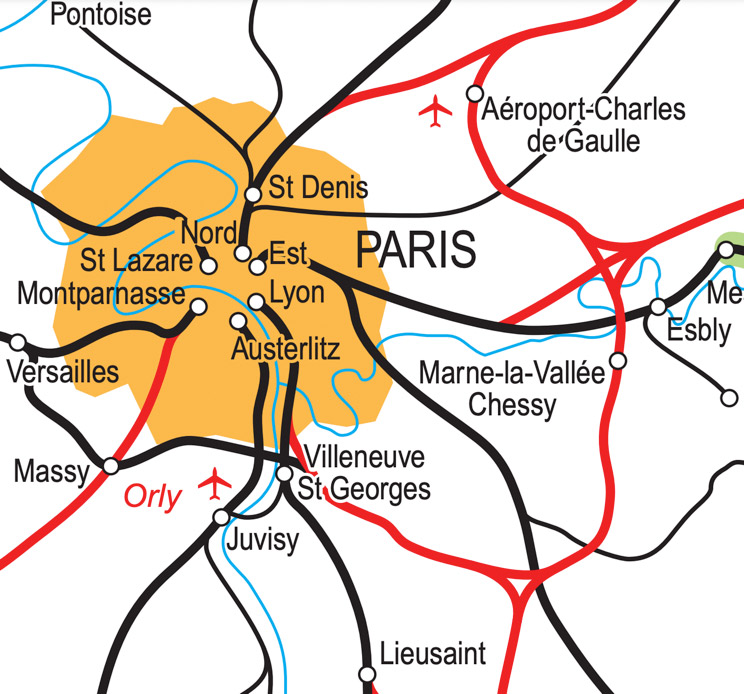 Paris Stations Map Large 
