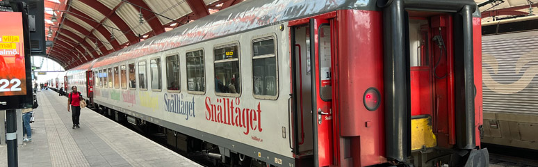 Snalltaget train to Stockholm at Malmo Central station