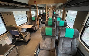 1st class seats on a Stockholm to Oslo train