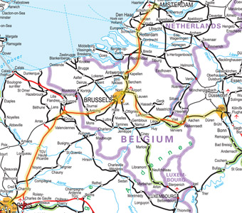 Paris-Brussels-Amsterdam/Cologne Thalys route map