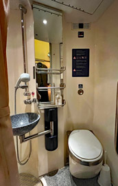 City Night Line deluxe sleeper, private toilet & shower