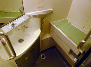 The baby-changing room on a Eurostar train