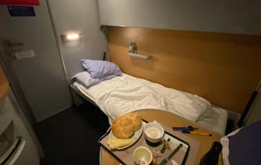 Single-bed sleeper on Amsterdam-Zurich train