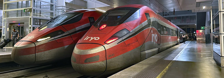 Iryo train to Madrid at Barcelona Sants