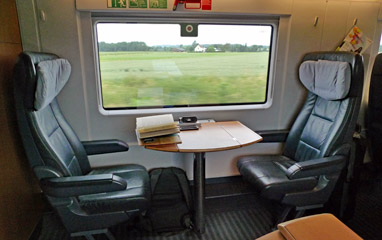 1st class table for two on the Berlin to Vienna ICE train