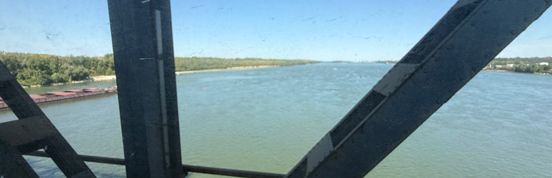 Bucharest to Istanbul train crosses the Danube Bridge