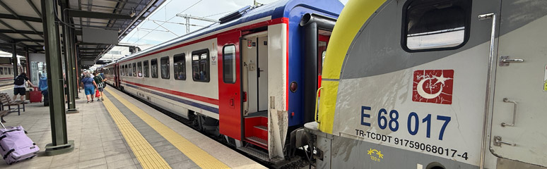 The train from Bucharest & Sofia arrived at Istanbul Halkali