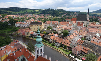 View over Cesky Krumlov from tower