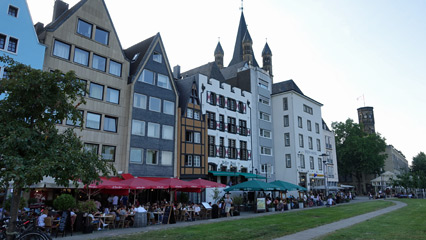 Restaurants & beer houses in Cologne, down by the Rhine.