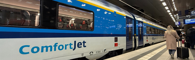 Prage to Berlin Comfortjet train at Berlin Hbf