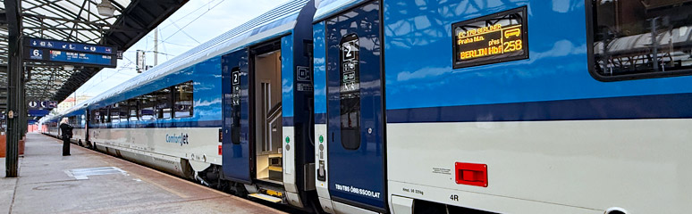Prage to Berlin Comfortjet train