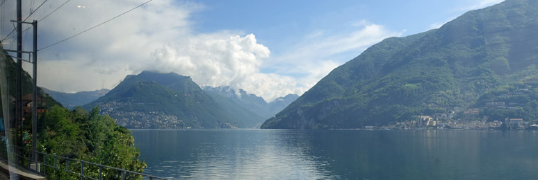 Lake Lugano, seen from a Milan to Zurich train