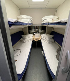 4-berth soft sleeper on Hong Kong to Shanghai train