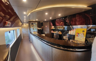 Cafe-bar on an Iryo train